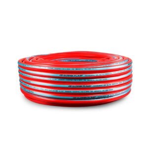La manguera alta presión roja es un tipo de manguera flexible, fabricada con materiales resistentes como PVC reforzado, diseñada para soportar presiones elevadas en aplicaciones industriales, agrícolas, automotrices o de limpieza. Su color rojo característico no solo facilita su identificación, sino que también puede estar asociado a aplicaciones específicas como conducción de aire, agua caliente o fluidos industriales.